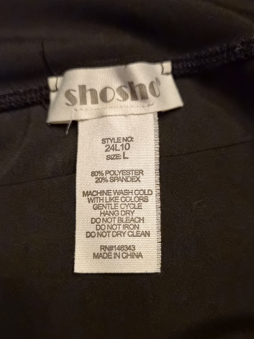 Shoshò Black Women’s Stretch Pants - Size L